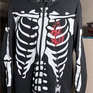 Rebels Black and White Skeleton Hoodie